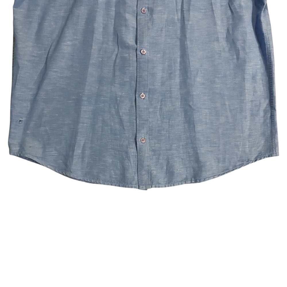 Artistry in Motion Men’s Short Sleeve Pastel Blue Button Doen Shirt L - Picture 4 of 9